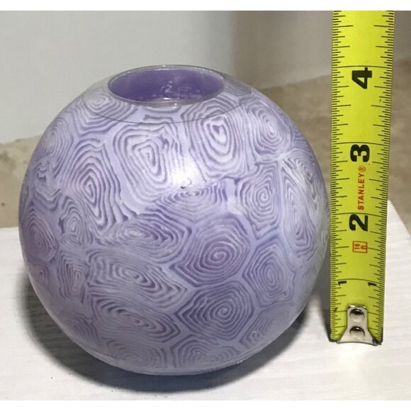 Purple Swirl Patterned Spherical Glow Candle Round Illuminating Retro Hippie - Picture 8 of 10